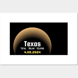 Texas USA Totality 2024 Solar Eclipse Posters and Art